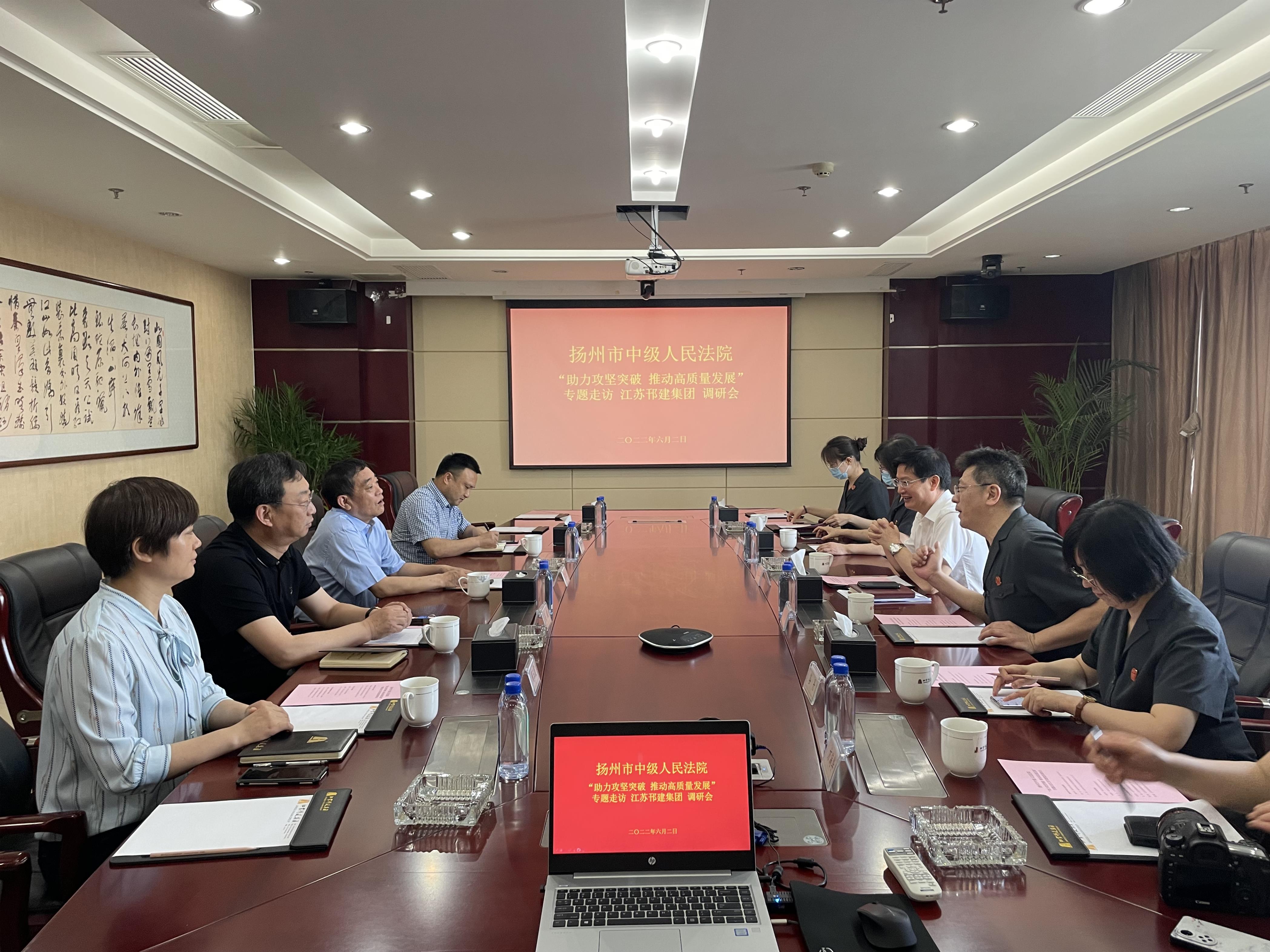 图1-7、扬州市中级人民法院政治部主任袁江华率队到集团公司走访调研.jpg
